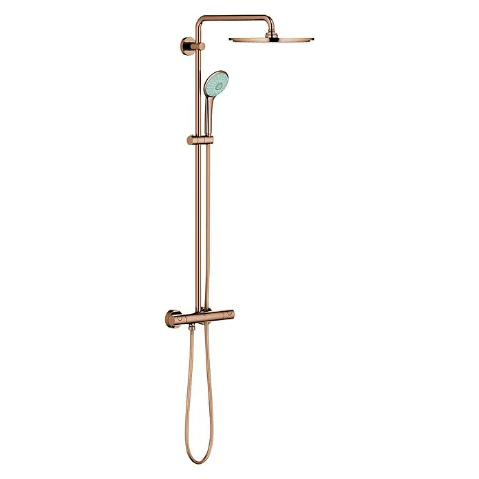 Grohe Euphoria Duschsystem 310 - Mit Thermostatarmatur, Lochabstand: 101,6 cm, Anzahl Strahlarten: 1 Stk., Warm Sunset, Oberflächenbehandlung: Poliert - Diagonale Ansicht