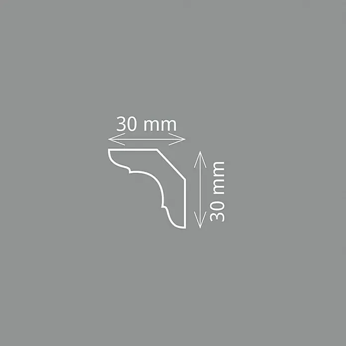 Zierprofil Modern E 15 - 2 m x 3 cm x 3 cm, Polystyrol XPS - Detailaufnahme