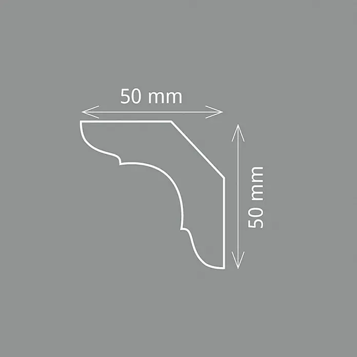 Zierprofil E 17 - 200 cm x 50 mm x 5 cm, Polystyrol XPS, 2 Stk. - Detailaufnahme