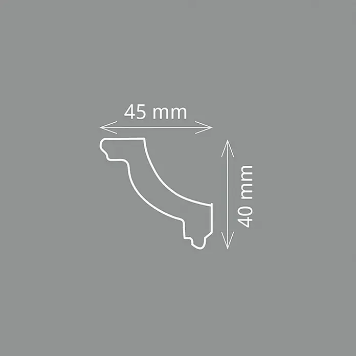 Zierprofil E 30 - 2 m x 45 mm x 40 mm, Polystyrol XPS - Detailaufnahme