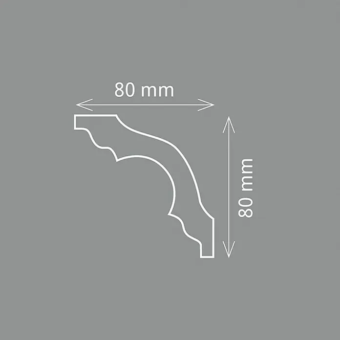 Zierprofil E 12 - 2 m x 80 mm x 8 cm, Polystyrol XPS - Detailaufnahme