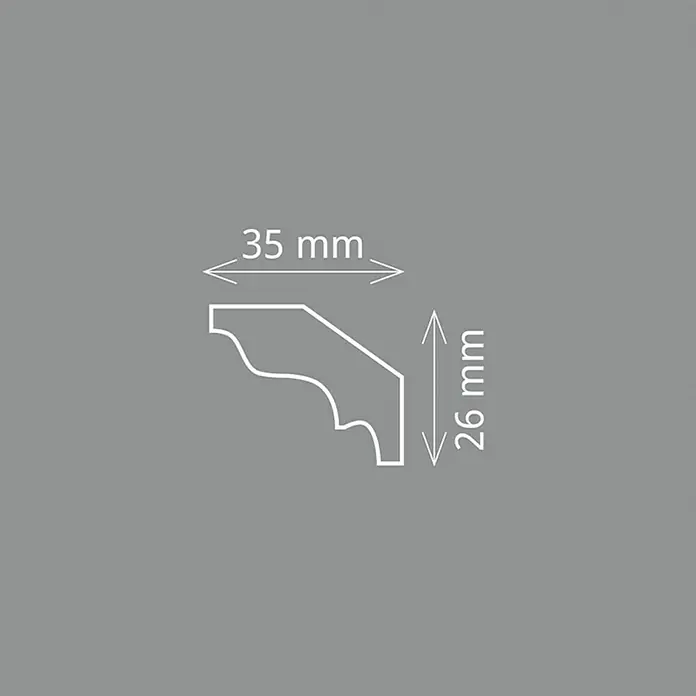 Zierprofil E 22 - 2 m x 3,5 cm x 2,6 cm, Polystyrol XPS - Detailaufnahme