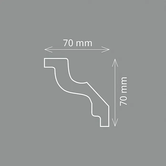 Zierprofil E 24 - 200 cm x 70 mm x 7 cm, Polystyrol XPS - Detailaufnahme