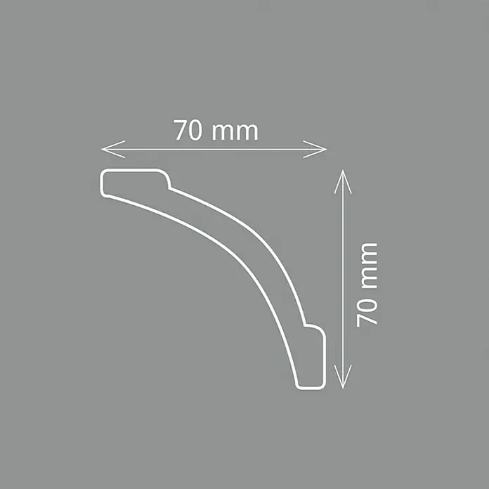 Zierprofil Modern E 52 - 200 cm x 70 mm x 7 cm, Polystyrol XPS - Detailaufnahme