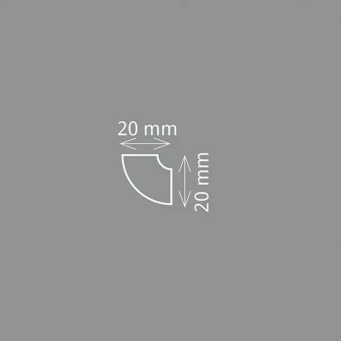 Zierprofil D 20 - 1,5 m x 2 cm x 2 cm, Polystyrol XPS - Detailaufnahme