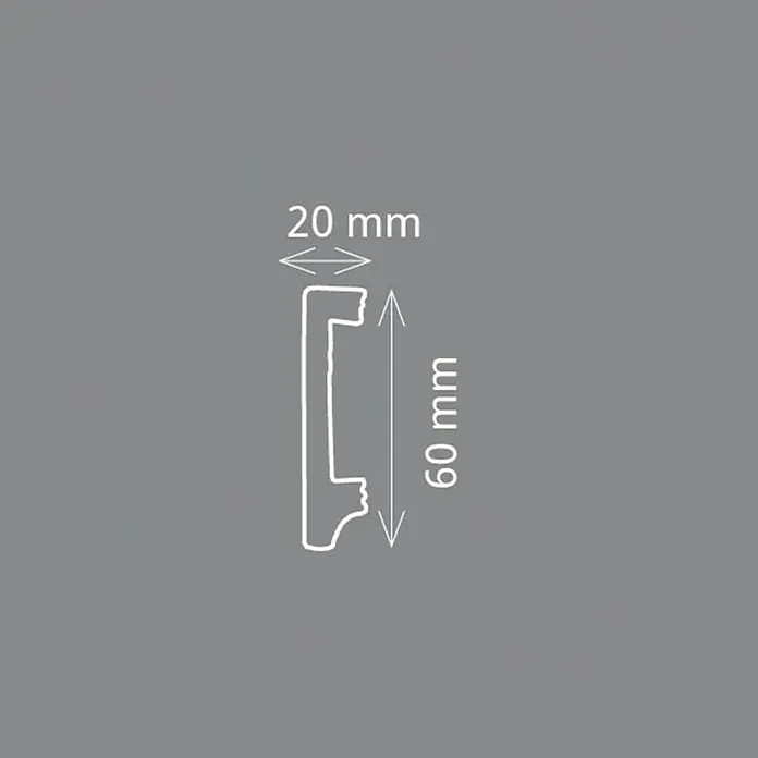 Wandleiste CU - Länge: 200 cm, Weiß - Detailaufnahme