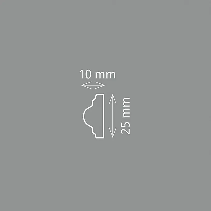 Wandleiste CW 10 - Länge: 2 m, Weiß - Detailaufnahme