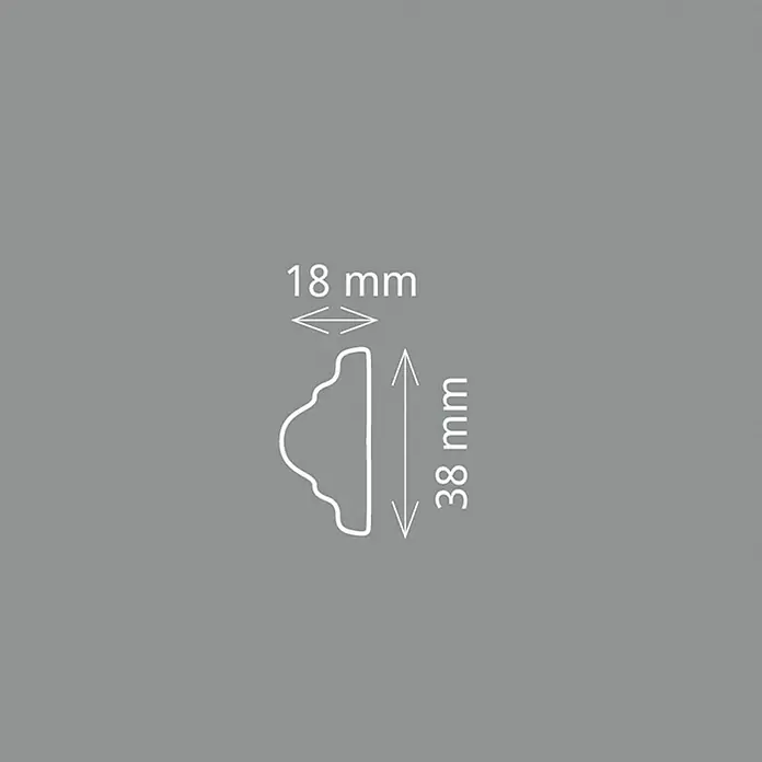 Wandleiste CW 11 - 200 x 1,8 x 3,8 cm, Weiß - Detailaufnahme