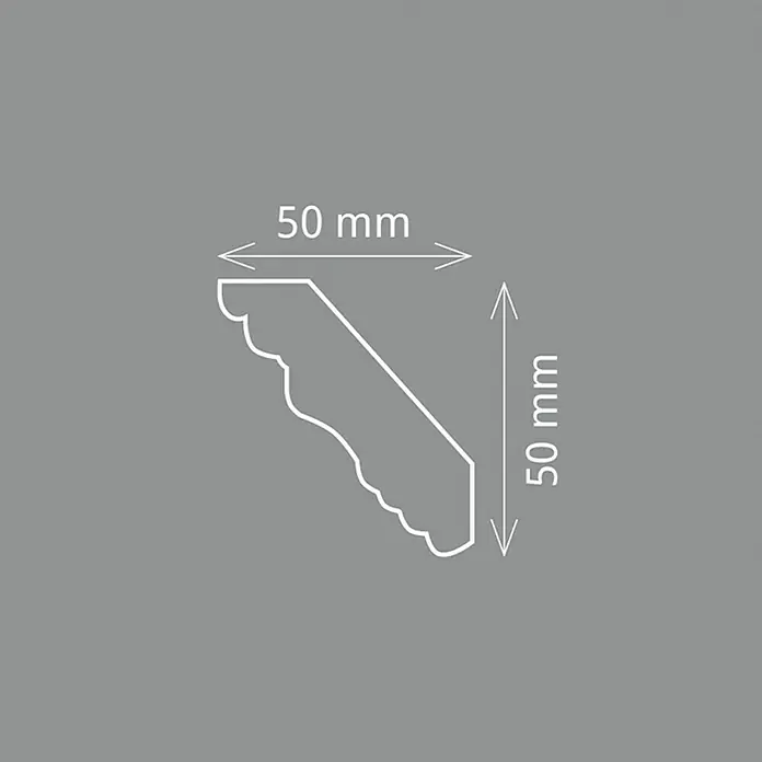 Zierprofil Prestige Laura-F - 200 cm x 50 mm x 5 cm, Expandiertes Polystyrol (EPS)