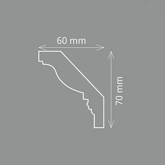 Zierprofil Prestige Vera-F - 200 cm x 60 mm x 7 cm, Expandiertes Polystyrol (EPS)