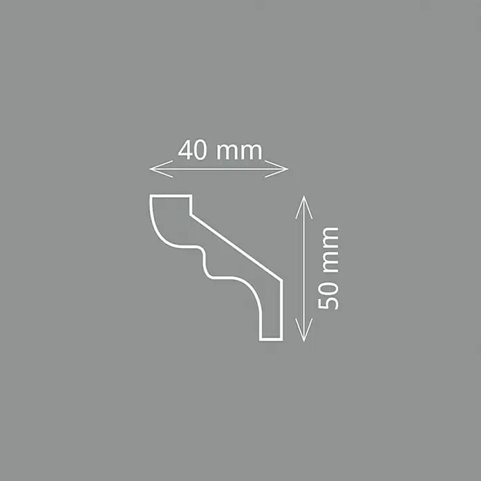 Zierprofil Modern E 6 - 200 cm x 40 mm x 5 cm, Polystyrol XPS