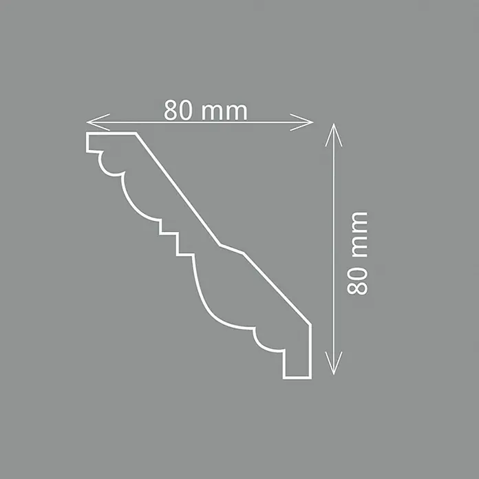 Zierprofil Prestige Olga-F - 2 m x 80 mm x 8 cm, Expandiertes Polystyrol (EPS)