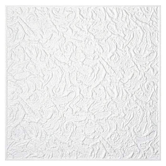 Deckenplatte Paris - 50 x 50 cm, Weiß, 2 m², Polystyrol geschäumt - Detailaufnahme