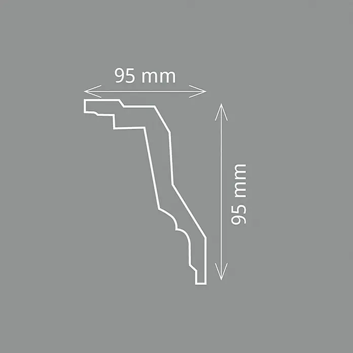 Zierprofil Prestige Tina-F - 200 x 9,5 x 9,5 cm, Expandiertes Polystyrol (EPS)