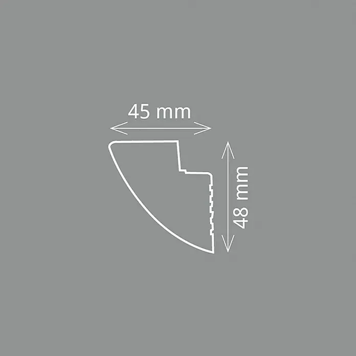 Lichtleiste Dana für LED-Band - 200 x 4,5 x 4,8 cm, Expandiertes Polystyrol (EPS)