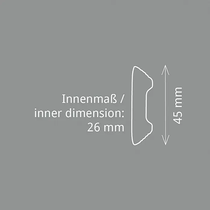 Zierprofil Kabelkanal L 45 - 200 x 4,5 x 4,5 cm, Polystyrol XPS