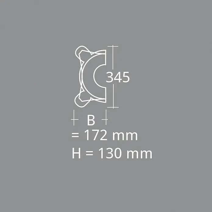 Dekoelement Halbsäule Kaptell D1/H - 17,2 x 13 cm