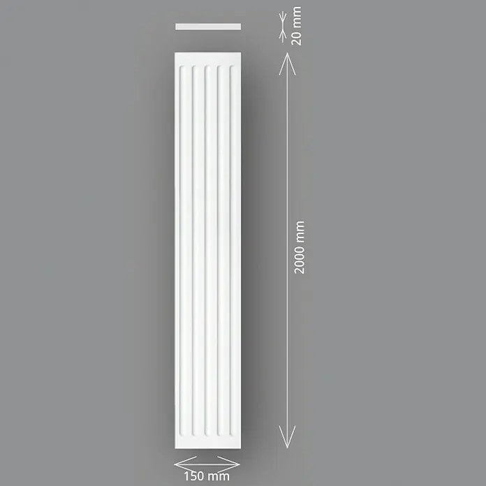 Wandelement Pilaster HP 15 - 200 x 15 x 2 cm, Expandiertes Polystyrol (EPS)