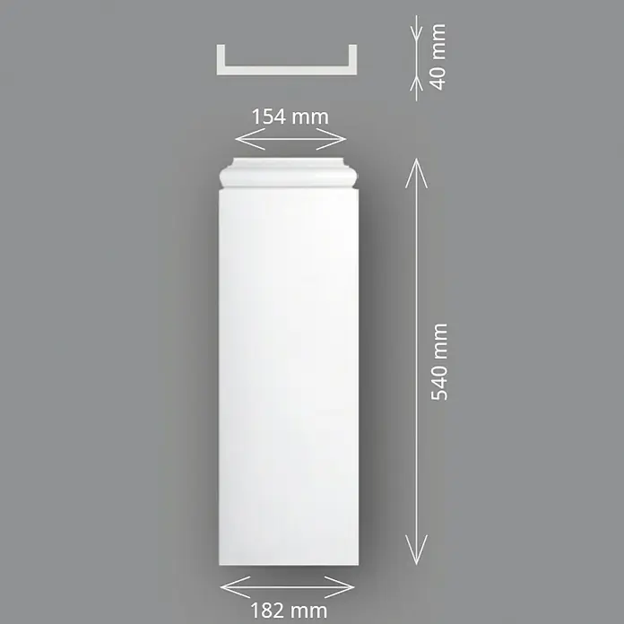Wandelement Pilaster-Fuß HFP 15 - 54 x 18,2 x 4 cm, Expandiertes Polystyrol (EPS)