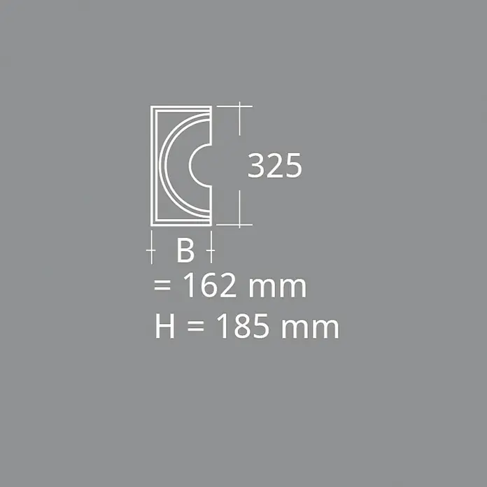 Dekoelement Halbsäule Kapitell IG/H - 16,2 x 18,5 cm, Expandiertes Polystyrol (EPS)