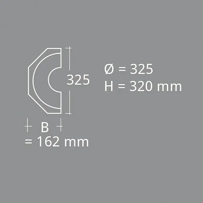 Dekoelement Halbsäule-Fuß HS22 F/H - 16,2 x 32 cm, Expandiertes Polystyrol (EPS)