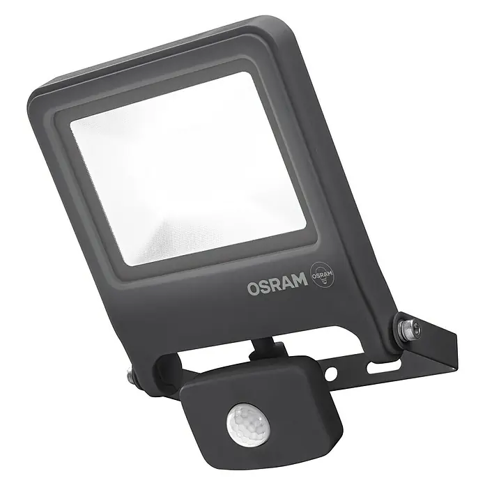 Ledvance Sensor-LED-Strahler - Grau, IP44 - Diagonale Ansicht