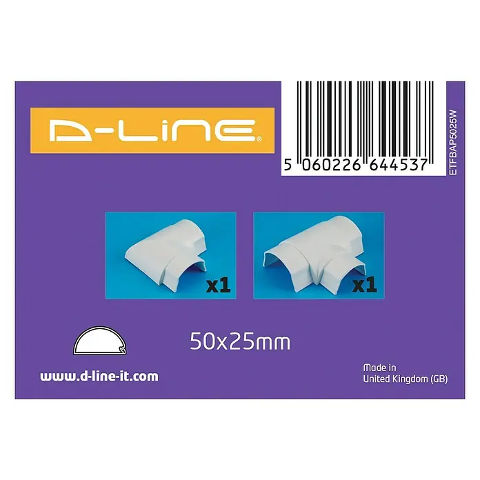 D-Line Kabelkanal-Zubehörkit - Weiß, Passend für: D-Line Kabelkanal 50 x 25 mm