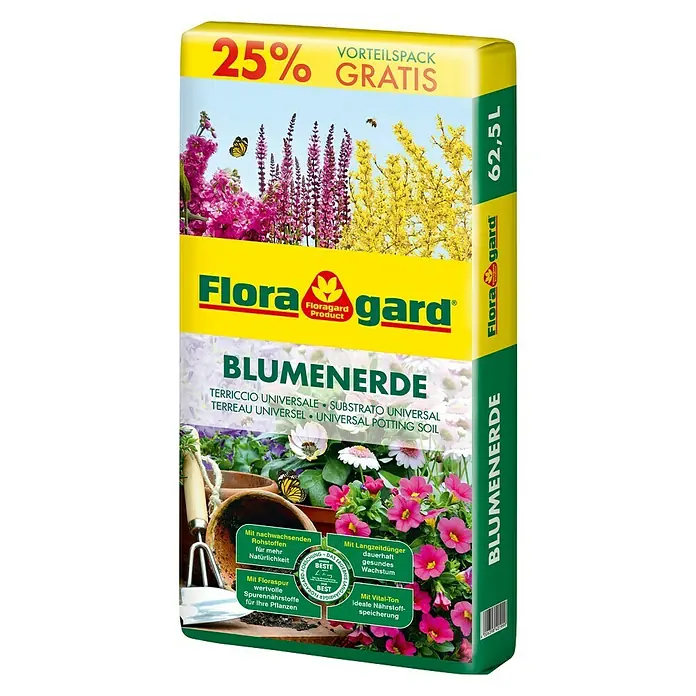 Floragard Blumenerde - 62,5 l - Diagonale Ansicht