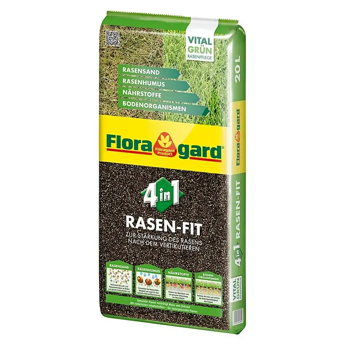 Floragard Rasen-Fit 4 in 1 - 20 l - Diagonale Ansicht
