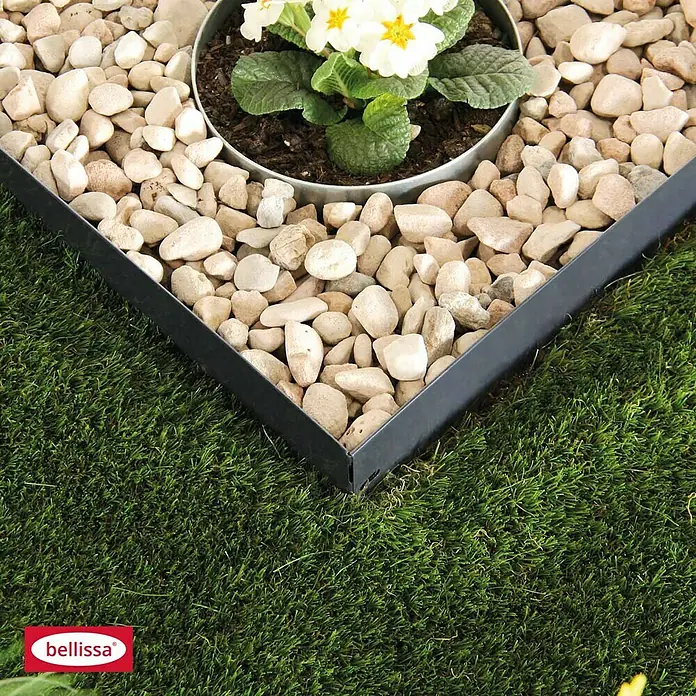 Bellissa Rasenkante Serra - 103 x 0,1 x 12 cm, Silber, Metall - Detailaufnahme