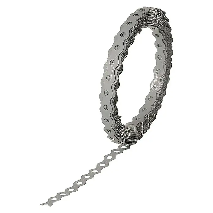 UBB Geperforeerde strip - 10 m x 12 mm, Verzinkt - Diagonaal zicht
