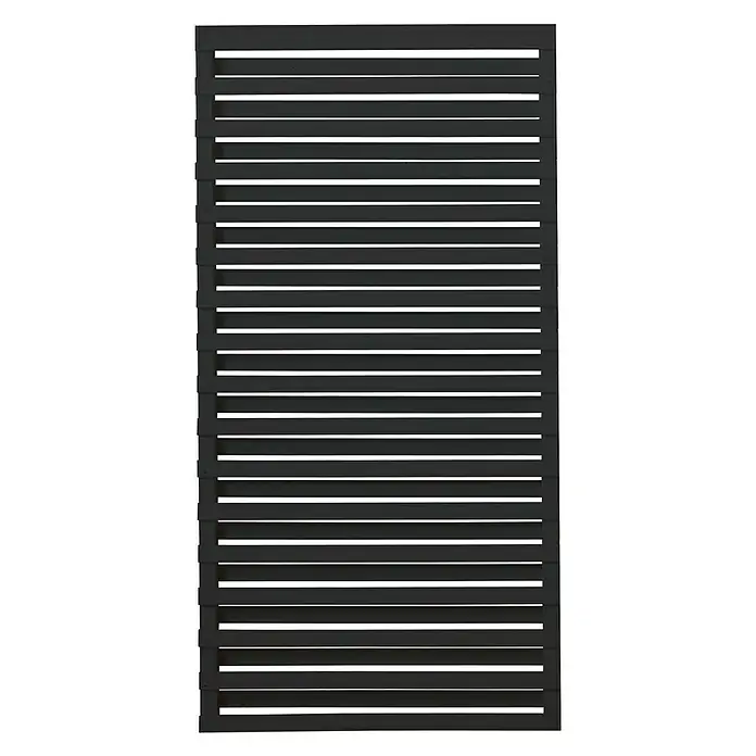 Plus Zaunelement - 90 x 180 cm, Kiefern-/Fichtenholz, Schwarz - Vorderansicht