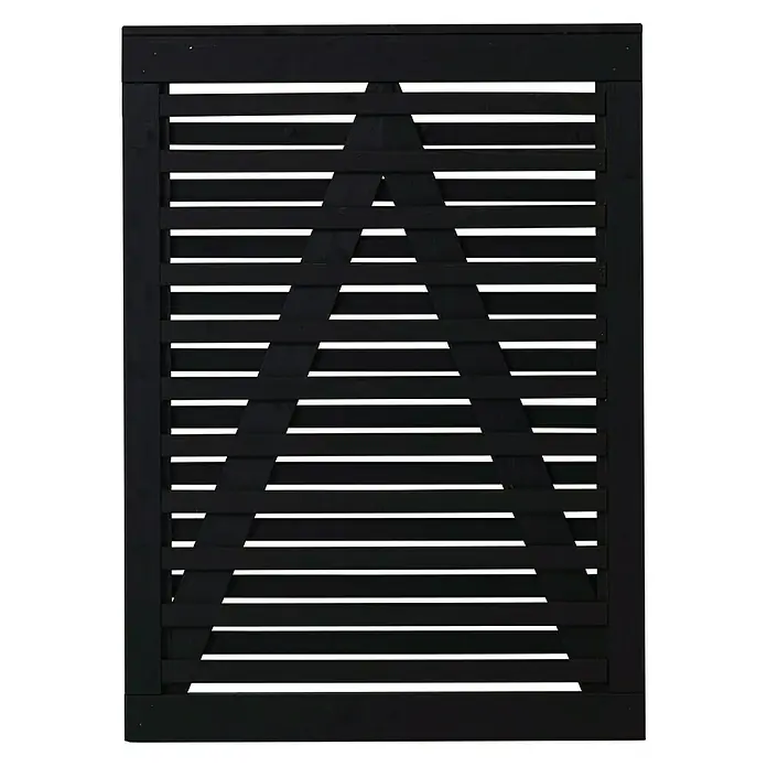 Plus Zauntor - 100 x 136 cm, Schwarz, Holz - Vorderansicht