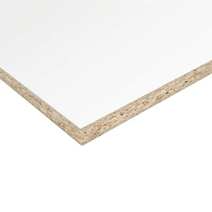 Spanplatte Fixmaß - Weiß, 1.398 x 1.033 x 12 mm - Diagonale Ansicht