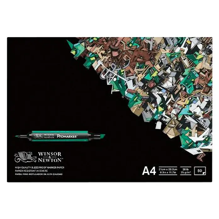 Winsor & Newton Zeichenpapier Marker Block - DIN A4, 75 g/m², Anzahl Blätter: 50 Stk. - Vorderansicht