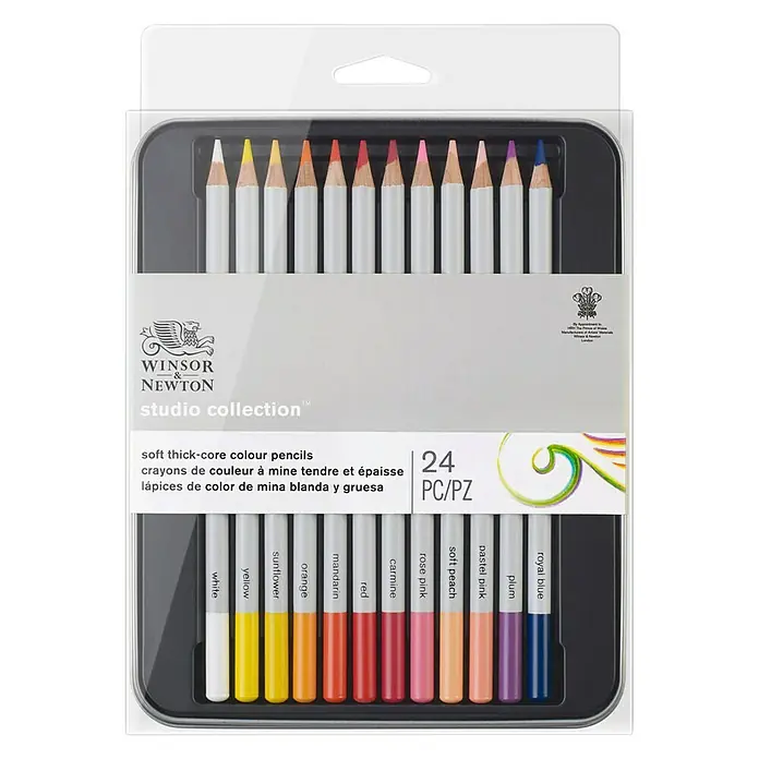 Winsor & Newton Set olovki za crtanje Farb - 24 Kom., Više boja - Pogled s gornje strane