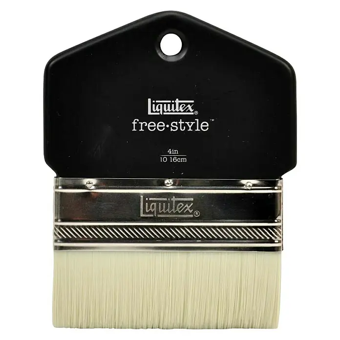 Liquitex Basics Schablonierpinsel Paddle - Größe Pinsel: 4, Kunsthaar, Holz - Draufsicht