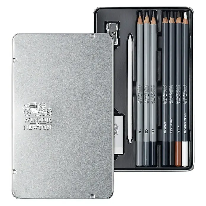 Winsor & Newton Zeichenstift-Set Sketch - 10 -tlg., Farbig sortiert - Draufsicht