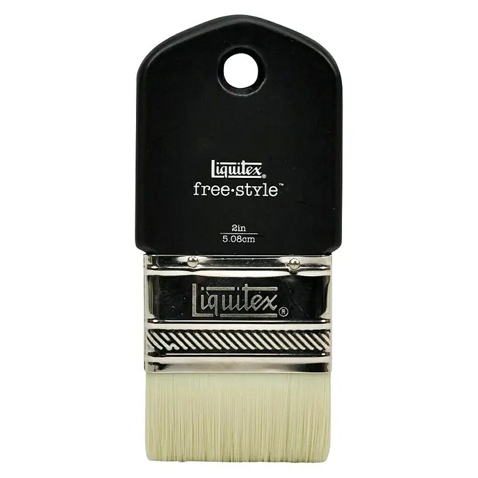 Liquitex Basics Schablonierpinsel Paddle - Größe Pinsel: 2, Kunsthaar, Holz - Draufsicht