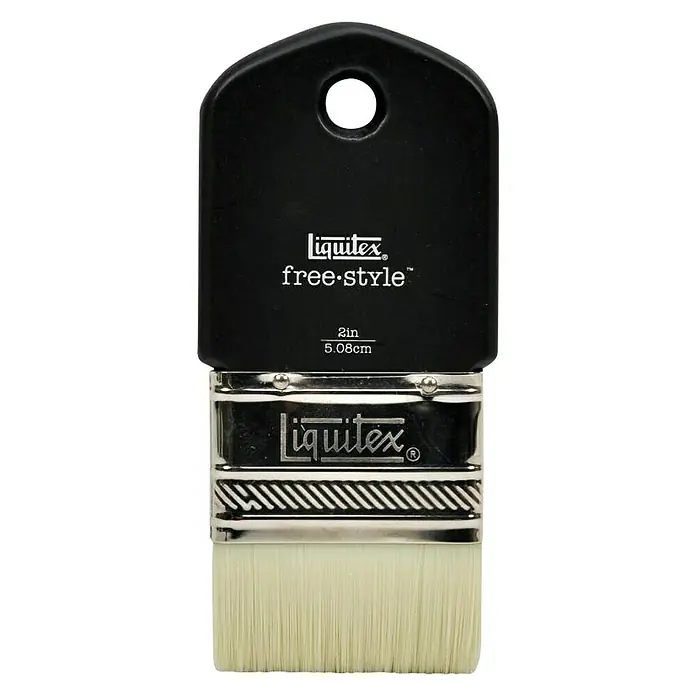 Liquitex Basics Schablonierpinsel Paddle - Größe Pinsel: 3, Kunsthaar, Holz - Vorderansicht