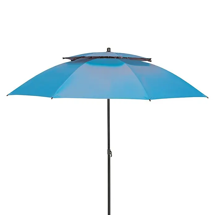 Derby Sonnenschirm Windprofi - Blau, Anthrazit, Durchmesser: 200 cm - Vorderansicht
