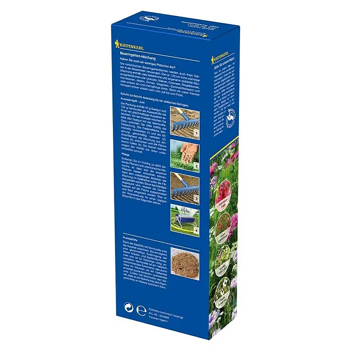 Kiepenkerl Blumensamen Bauerngarten - Verschiedene Sorten, Blütezeit: Juni, 50 m² - Diagonale Ansicht
