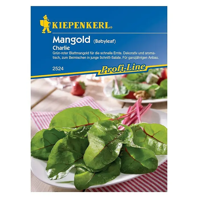 Kiepenkerl Profi-Line Gemüsesamen Mangold Charlie - Beta vulgaris var. vulgaris, Erntezeit: Mai - Vorderansicht