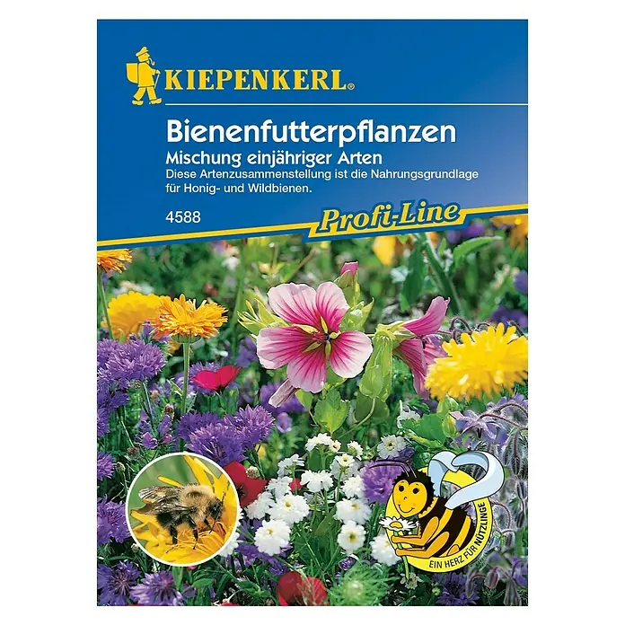 Kiepenkerl Blumensamenmischung Bienenfutterpflanzen - Verschiedene Sorten, Blütezeit: Juni, 10 m² - Vorderansicht