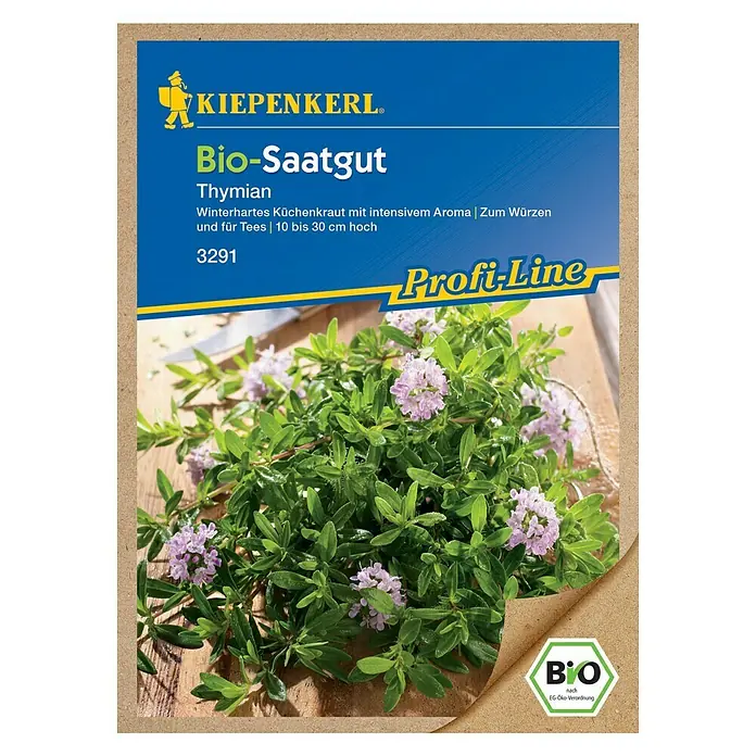 Kiepenkerl Profi-Line Kräutersamen Bio Thymian - Thymus vulgaris, Erntezeit: Ganzjährig - Vorderansicht