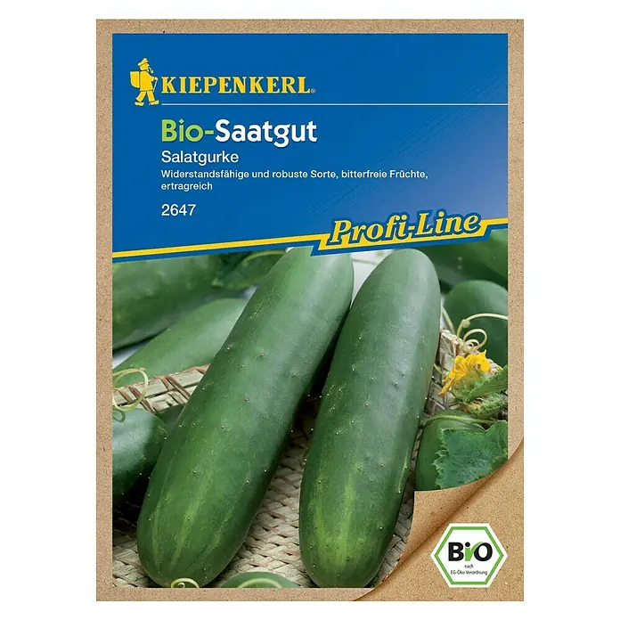 Kiepenkerl Profi-Line Gemüsesamen Salatgurke - Bio, Cucumis sativus, Erntezeit: Juli - Vorderansicht