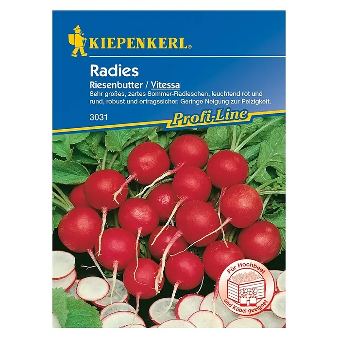 Kiepenkerl Profi-Line Gemüsesamen Radieschen - Vitessa, Raphanus sativus var. sativus, Erntezeit: Juni - Vorderansicht