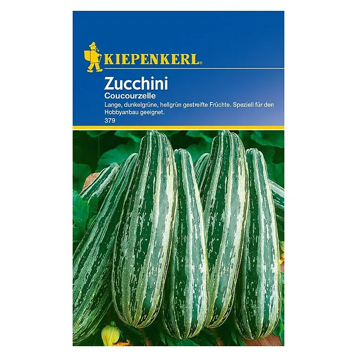 Kiepenkerl Gemüsesamen Zucchini Coucourzelle - Cucurbita pepo, Erntezeit: Juli - Vorderansicht