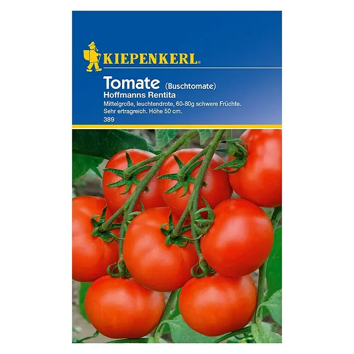 Kiepenkerl Gemüsesamen Tomate - Hofmanns Rentita, Solanum lycopersicum, Erntezeit: Juli - Vorderansicht