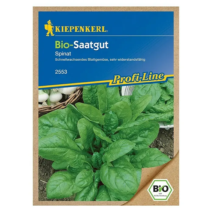 Kiepenkerl Profi-Line Gemüsesamen Spinat - Bio, Spinacia oleracea, Erntezeit: April - Vorderansicht